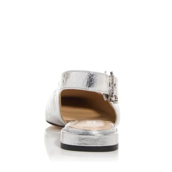 Michael Kors Darrington Slingback Flats Silver Size 6 NIB - Picture 3 of 4